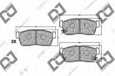 DJ PARTS bp1166 -  Комплект тормозных колодок, дисковый тормоз